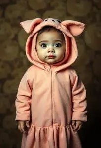 Infant Lil Piggy Costume face swap
