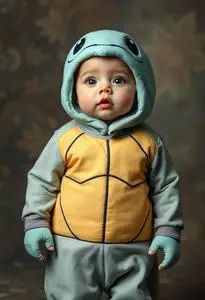 Infant Squirtle Costume face swap