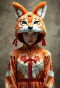 Japanese Kitsune Costume face swap