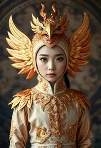 Gold Phoenix Costume face swap