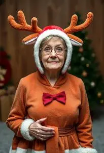Grandma Got Run Over Reindeer Costume face swap