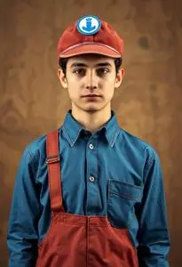 Funny Plumber Costume face swap