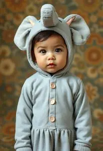 Adorable Elephant Infant Costume face swap