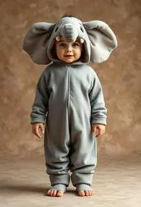 Adorable Elephant Toddler Costume face swap