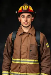 Adult Fireman Costume face swap