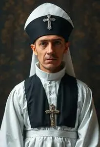 Adult Priest Costume Fancy Dress face swap