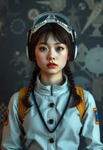 Aerospace Mathematician Girl Costume face swap
