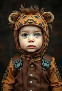 Baby Born Wild Biker Costume Kid face swap