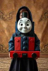 Baby Thomas Train Costume face swap