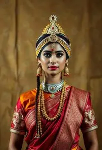 Bengali Dance Costume face swap