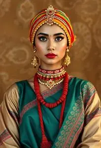 Bengali Folk Dance Costume face swap
