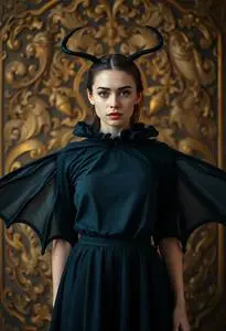 Black Moth Wings Costume face swap
