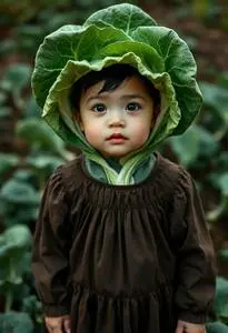 Cabbage Garden Kid Costume Infant face swap