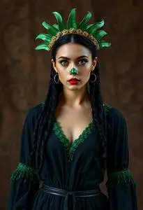 California Costume Sedusa Costume Black Green face swap