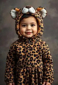 Cheerful Cheetah Costume Toddler face swap