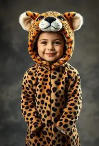Cheerful Cheetah Costume Kid face swap