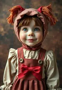 Cheerful Rag Doll Costume face swap