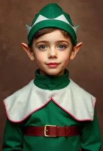 Childrens Christmas Elf Costume face swap