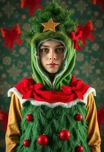 christmas tree fancy dress costume DIY Christmas Tree Dress 