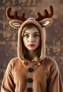 Clarice Reindeer Costume face swap