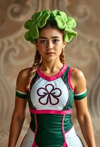 Clover Cheerleader Costume face swap