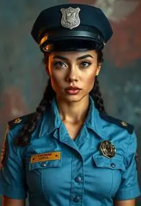 Cop Officer Anita Bribe Costume face swap
