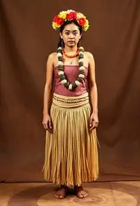 Cousin Costume Hula Skirt face swap