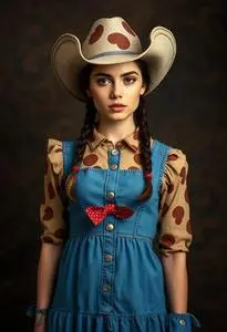 Cowgirl Costume Homemade face swap
