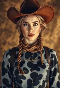 Cowwoman Costume Adult face swap