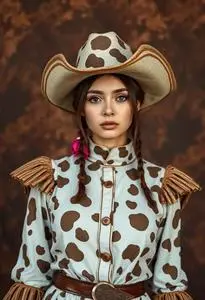 Cowwoman Outfit Costume face swap