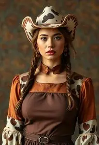 Cowwoman Woman Costume face swap