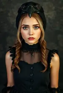Crow Costume Girl face swap