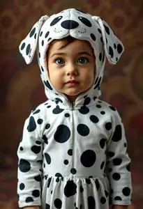 Delightful Dalmatian Costume Toddler face swap