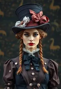 Delightful Hatter Woman Costume face swap