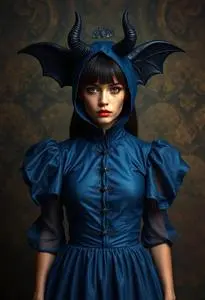 Devil Blue Dress Costume Face Swap Devil Blue Dress Costume Face Swap