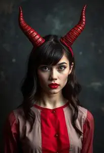Devil Horns Costume Headband face swap