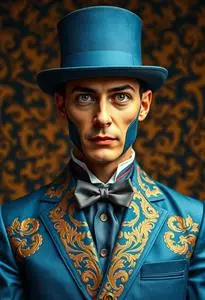 Django Blue Suit Costume face swap