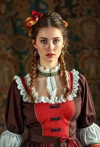 Female Morris Dancer Costume face swap