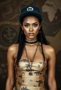 Female Rapper Costume Fancy Dress face swap