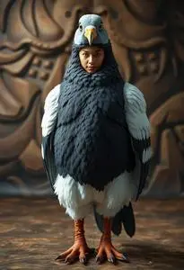 Giant Pigeon Costume face swap