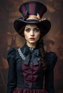 Girl Delightful Hatter Costume face swap