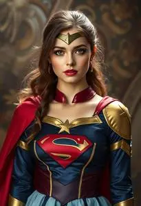 Girl Super Girl Costume face swap