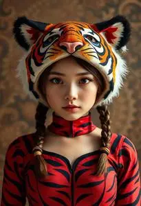 Girl Tigress Costume face swap