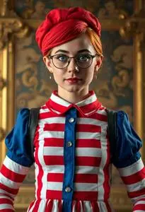 Girl Wheres Waldo Costume face swap