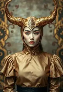 Gold Horns Costume face swap