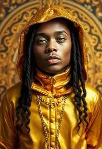 Gold Rapper Costume face swap