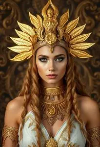 Golden Goddess Woman Mythology Adult Costume face swap