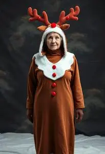 Grandma Got Run Over Reindeer Outfit Costume face swap