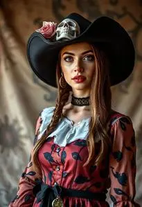 Haunted Cowgirl Costume face swap