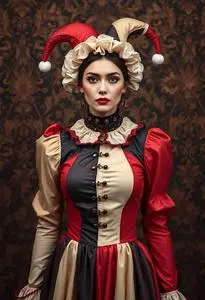 Haute Harlequin Woman Costume Dress face swap